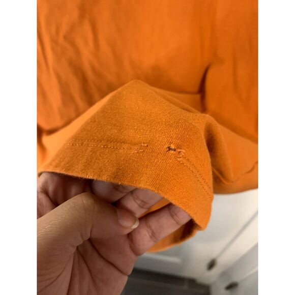 Harley Davidson Color Block Orange White Logo Zip Down Shirt Size XL - Picture 4 of 8